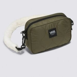 VANS Crossbody Bag Olive Green Travel Sherpa Strap.
